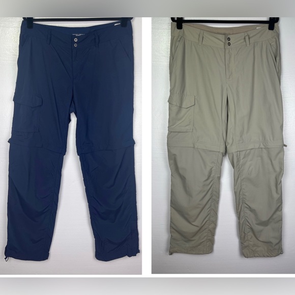 Columbia Pants - Two Pairs Columbia PFG Palm Peak Convertible Pants Navy and Tan Size 14 Regular
